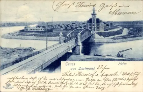 Ak Dortmund im Ruhrgebiet, Hafen