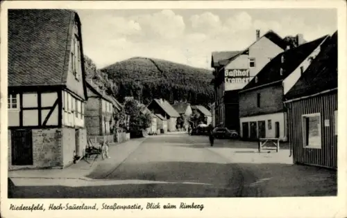 Ak Niedersfeld Winterberg im Sauerland, Straße, Rimberg