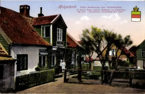Ak Nordseeinsel Helgoland, Villa Hoffmann von Fallersleben