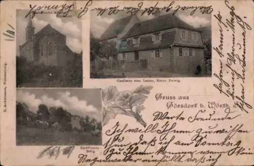 Ak Gœrsdorf Goersdorf Görsdorf Elsass Bas Rhin, Gasthaus zum Lamm, Liebfrauenberg