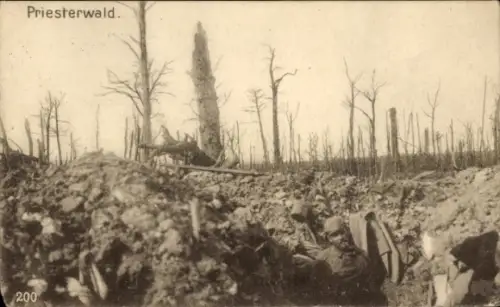 Ak Pont à Mousson Meurthe-et-Moselle, Priesterwald, Zerstörungen I. WK