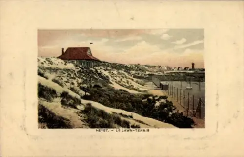 Präge Passepartout Ak Knokke Heist Heyst Knocke sur Mer Westflandern, Lawn-Tennis