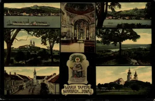 Ak Marbach an der Donau Melk Niederösterreich, Wallfahrtskirche, Teilansichten