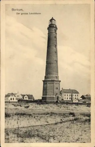 Ak Nordseebad Borkum in Ostfriesland, Leuchtturm