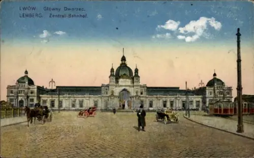 Ak Lwiw Lwów Lemberg Ukraine, Zentral-Bahnhof