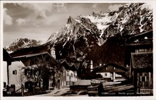 Ak Mittenwald in Oberbayern, Dorfidyll