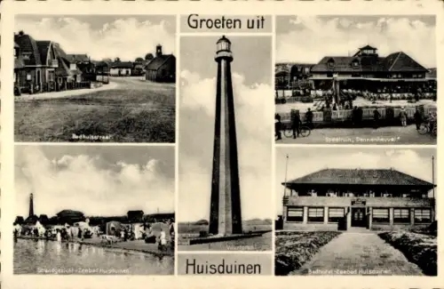 Ak Huisduinen Den Helder Nordholland Niederlande, Verschiedene Ansichten von  Leuchtturm, Strand,