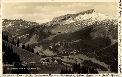 Ak Riezlern Mittelberg Vorarlberg, Riezleralpe mit Hoch Ifen