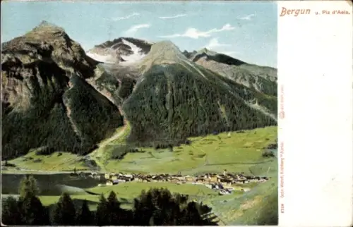 Ak Bergün Bravuogn Filisur Kanton Graubünden,  Piz d'Aela, Berge, Tal, Dorf