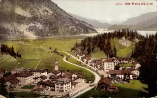Ak Sils Maria Sils im Engadin Kt. Graubünden, Gesamtansicht