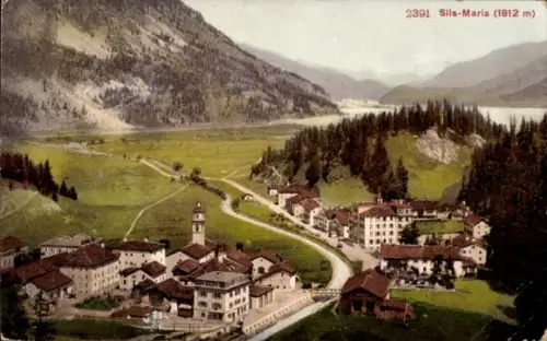 Ak Sils Maria Sils im Engadin Kt. Graubünden, Gesamtansicht