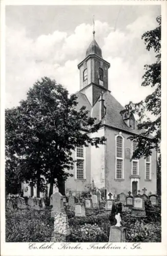 Ak Forchheim in Oberfranken Bayern, Ev.luth. Kirche, Forchheim i. Sa., Friedhof mit Grabsteinen