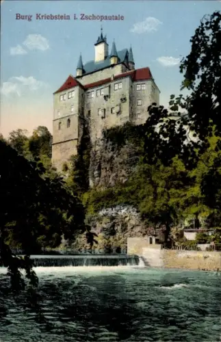 Ak Kriebstein in Sachsen, Burg Kriebstein