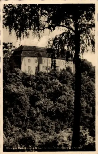 Ak Wolkenburg Kaufungen Limbach Oberfrohna Sachsen, Blick vom Parkrestaurant, Schloss