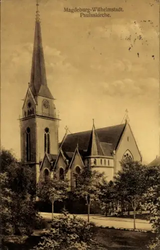 Ak Wilhelmstadt Magdeburg an der Elbe, Pauluskirche