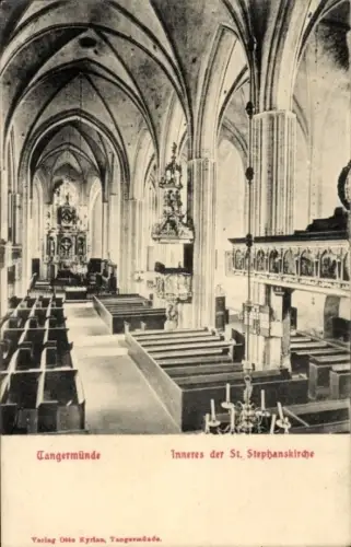 Ak Tangermünde an der Elbe,  Inneres der St. Stephanskirche, Verlag Osto Kyrian