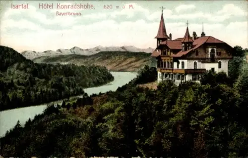Ak Baierbrunn in Oberbayern, Hotel Konradshöhe, Isartal