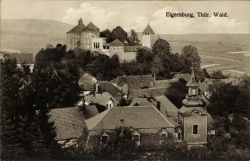Ak Elgersburg in Thüringen,  Thür. Wald., Burg, Häuser, Bäume