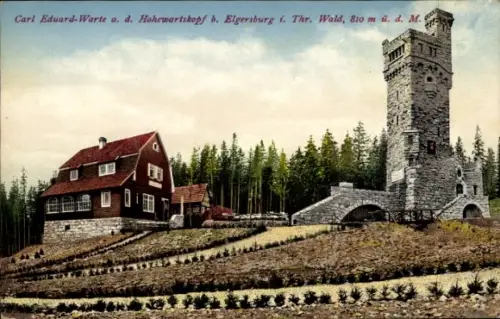Ak Elgersburg in Thüringen, Carl Eduard-Warte, Hohewartskopf,  Thüringen, Wald, 810 m ü. d. M.
