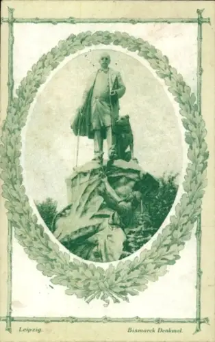 Passepartout Ak Leipzig, Bismarckdenkmal