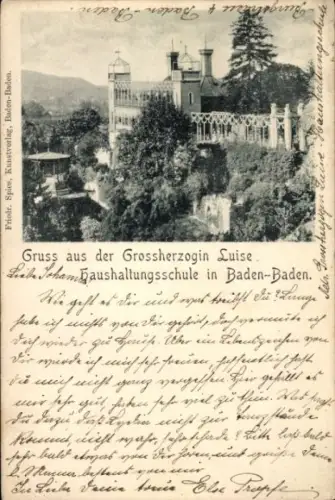 Ak Baden Baden am Schwarzwald, Grossherzogin Luise Haushaltungsschule