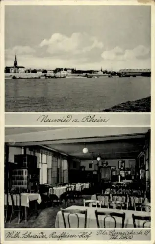 Ak Neuwied am Rhein, Neuwied a. Rhein, Raiffeisen Hof, Restaurant, Tische, Stühle