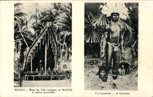 Ak Mekeo Papua Neuguinea, Hotel de Ville indigene ou Marea, un Cannibale, Missionnaires Sacre Coeur