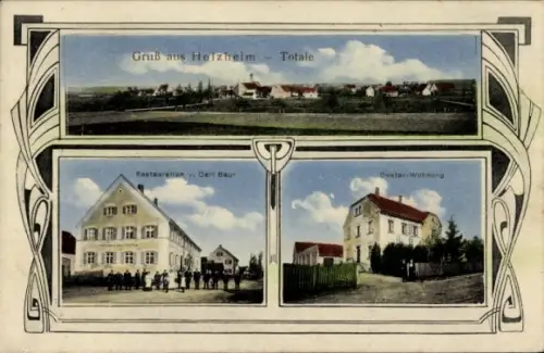 Ak Holzheim Neumarkt in der Oberpfalz, Gesamtansicht, Restauration v. Carl Baur, Doktor-Wohnung