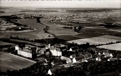 Ak Siessen Sießen Bad Saulgau in Oberschwaben, Luftaufnahme Kloster