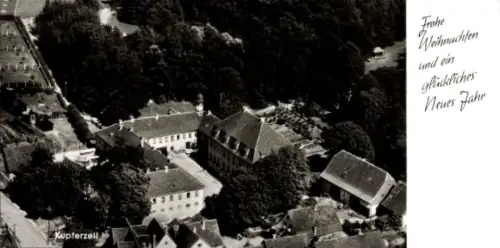 Ak Kupferzell in Württemberg, Luftaufnahme von  Weihnachtsgrüße, Neujahrswünsche