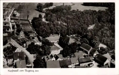 Ak Kupferzell in Württemberg, Luftaufnahme von  Häuser, Bäume, Straßen