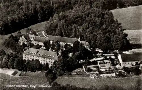 Ak Krumbach in Schwaben, Krumbad, Fliegeraufnahme