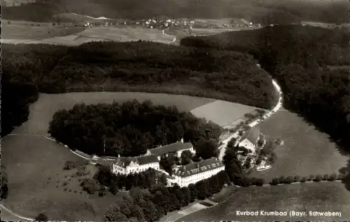 Ak Krumbach in Schwaben, Krumbad, Luftaufnahme