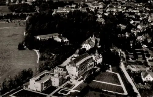 Ak Bad Wörishofen im Unterallgäu, Luftaufnahme von  Kurhaus Sonnenhof, umliegende Landschaft