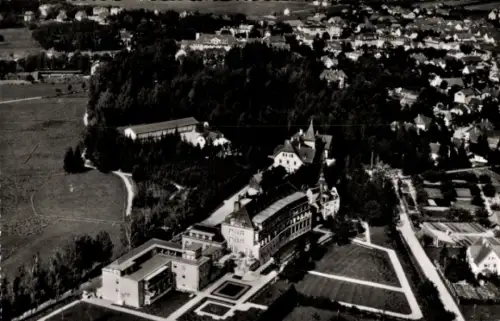 Ak Bad Wörishofen im Unterallgäu, Luftaufnahme von  Kurhaus Sonnenhof, umliegende Landschaft