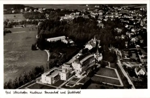 Ak Bad Wörishofen im Unterallgäu,  Kurhaus Sonnenhof, Parkhotel, Luftaufnahme