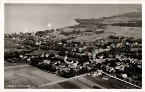Ak Utting am Ammersee Oberbayern, Luftaufnahme
