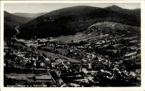 Ak Klingenmünster an der Weinstraße Pfalz, Landschaftsaufnahme, Weinberge, Häuser, Hügel im Hinte