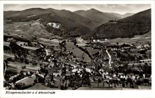 Ak Klingenmünster an der Weinstraße Pfalz, Landschaftsaufnahme,  Weinberge, Dorfansicht
