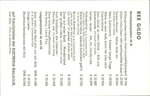 Ak Sänger Rex Gildo, Portrait, Autogramm