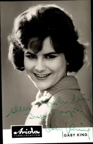 Ak Sängerin Gaby King, Portrait, Autogramm, Ariola