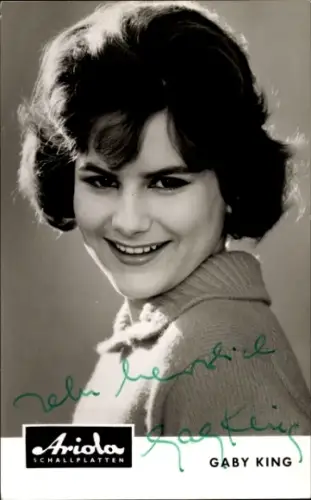 Ak Sängerin Gaby King, Portrait, Autogramm, Ariola