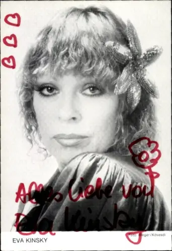 Ak Schauspielerin Eva Kinsky, Portrait, Autogramm