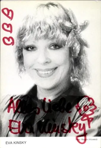 Ak Schauspielerin Eva Kinsky, Portrait, Autogramm