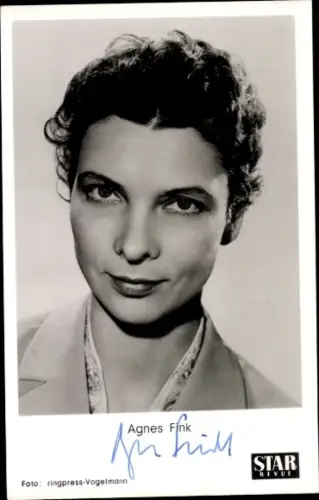 Ak Schauspielerin Agnes Fink, Portrait, Autogramm