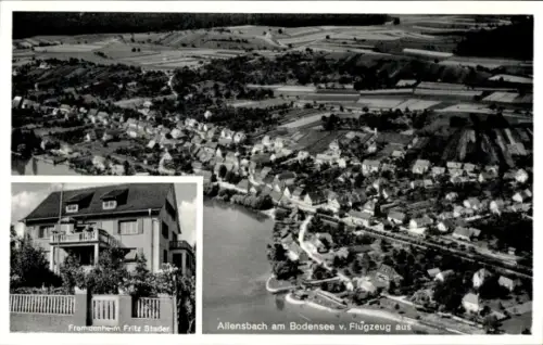 Ak Allensbach am Bodensee, Luftaufnahme, Fremdenheim Fritz Stader