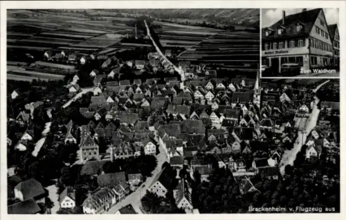 Ak Brackenheim an der Zaber Württemberg, Luftaufnahme von  Gasthaus zum Waldhorn, ländliche Umgeb