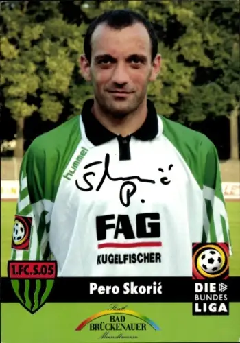 Autogrammkarte Fußballer Pero Skoric, 1. FC 05 Schweinfurt, Autogramm