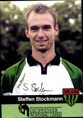 Autogrammkarte Fußballer Steffen Stockmann, 1. FC 05 Schweinfurt, Autogramm