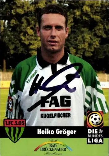 Autogrammkarte Fußballer Heiko Gröger, Sportfreunde Siegen, Autogramm